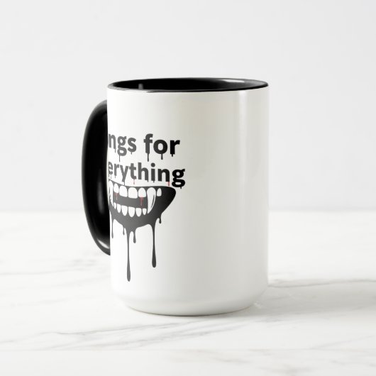 Fangs for Everything Mug | Vampire Teeth Halloween マグカップ (正面左)