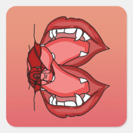 Fangs Unleashed:ヴァンパイアの激しい表情 スクエアシール