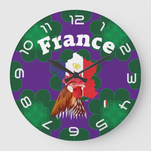 Fankreich - France Uhr ラージ壁時計 (正面)