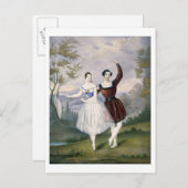 Fanny Cerrito (1817-1909)とSigr.ゲラ、 ポストカード (正面/裏面)