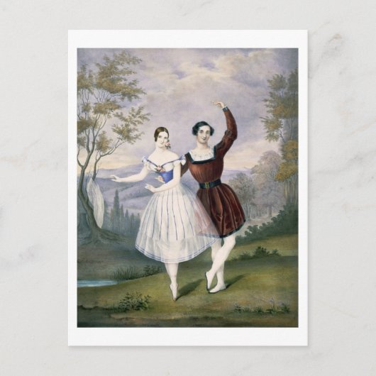 Fanny Cerrito (1817-1909)とSigr.ゲラ、 ポストカード (正面)