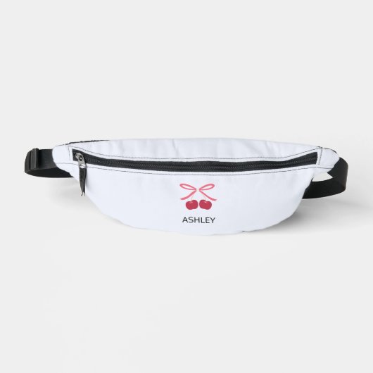 Fanny Pack | 可愛いさくらんぼのリボン イラスト ファニーパック (正面)