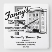 Fanny's Restaurant, Evanston, IL スクエア壁時計 (正面)