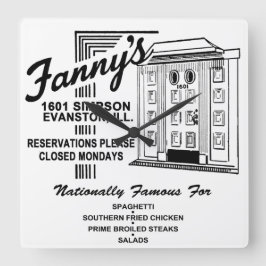 Fanny's Restaurant, Evanston, IL スクエア壁時計