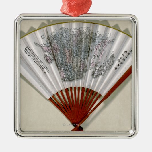 FanPanoramicの地図の顔の中国 メタルオーナメント (正面)