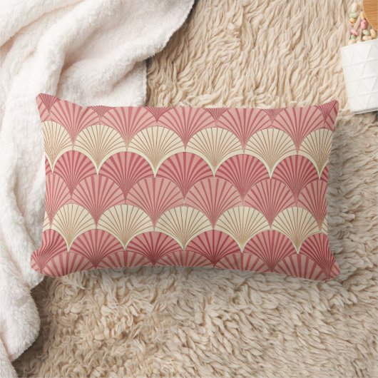 Fans Pink Mid-Century ランバークッション (ブランケット)