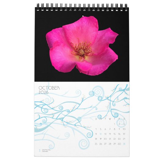 Fantabulostef花図 – 2025 - 202x カレンダー (10月 2026)