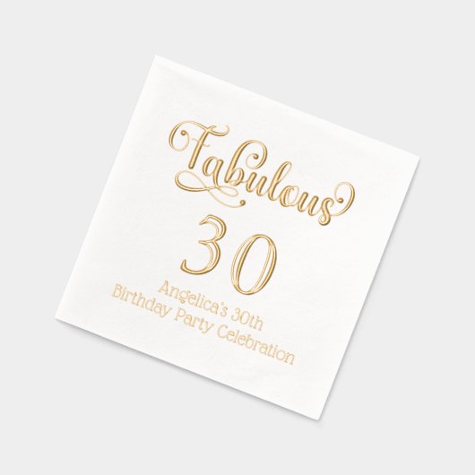 Fantabuous 30 （または任意の年齢）誕生日#8 箔ナプキン (左)