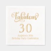 Fantabuous 30 （または任意の年齢）誕生日#8 箔ナプキン (正面)