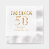 Fantabuous 50 （または任意の年齢）誕生日#2 箔ナプキン (正面)