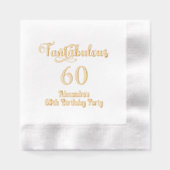 Fantabuous 60 （または任意の年齢）誕生日 箔ナプキン (正面)