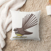 Fantailニュージーランドのバードベクトル クッション (ブランケット)