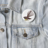 Fantailニュージーランドのバードベクトル 缶バッジ (インサイチュ)