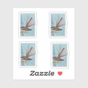 Fantail New Zealand bird Vector シール