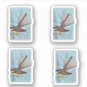 Fantail New Zealand bird Vector シール (正面)