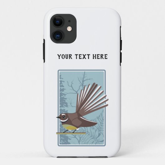 Fantail New Zealand bird Vector Case-Mate iPhoneケース (裏面)