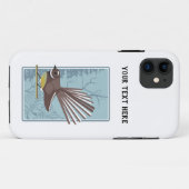 Fantail New Zealand bird Vector Case-Mate iPhoneケース (裏面(横))