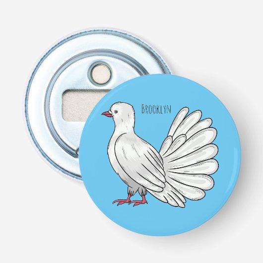 Fantail pigeon bird cartoon illustration 栓抜き (正面)