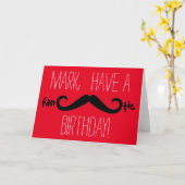 FanTASHticパーソナライズされた口ひげ誕生日カード カード (黄色い花)