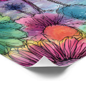 Fantasie Landschaft mit Blumen - Pastell Stil ポスター (コーナー)