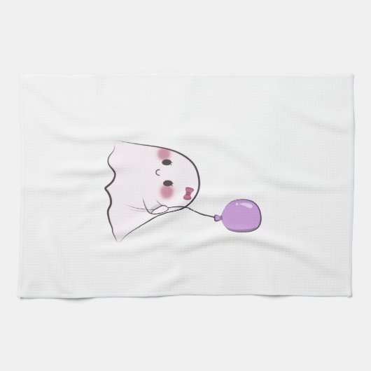 Fantasma con globo violeta キッチンタオル (横)