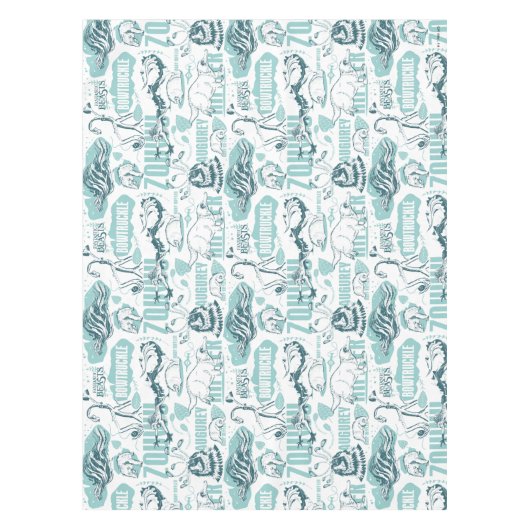 Fantastic Beasts Blue Pattern テーブルクロス (正面)