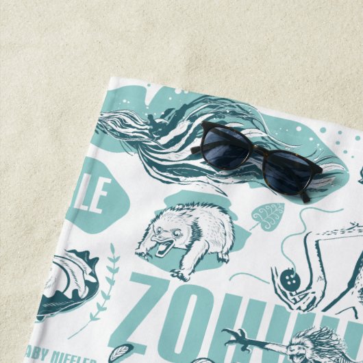 Fantastic Beasts Blue Pattern ビーチタオル (インサイチュ)