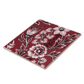 Fantastic Flowers (Maroon) Fine Art タイル (側面)