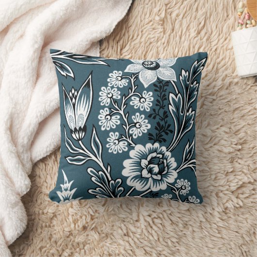 Fantastic Flowers (Slate Teal) Fine Art クッション (ブランケット)