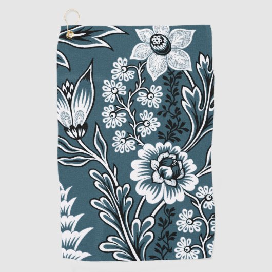 Fantastic Flowers (Slate Teal) Fine Art ゴルフタオル (正面)