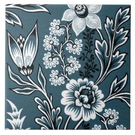 Fantastic Flowers (Slate Teal) Fine Art タイル