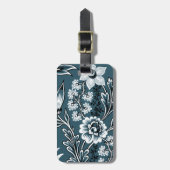 Fantastic Flowers (Slate Teal) Fine Art ラゲッジタグ (正面縦)