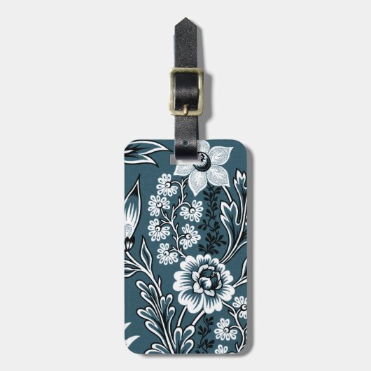 Fantastic Flowers (Slate Teal) Fine Art ラゲッジタグ (正面縦)