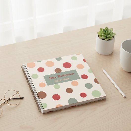 Fantastic personalized retro teacher diary  ノートブック