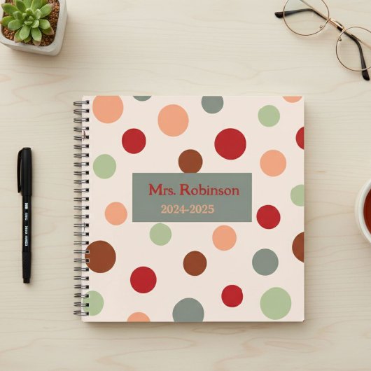 Fantastic personalized retro teacher diary  ノートブック
