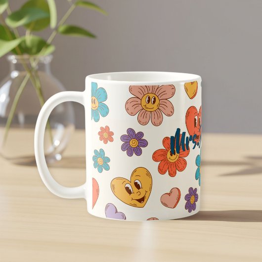 Fantastic personalized retro teacher mug with name コーヒーマグカップ
