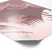 Fantastic Pink Flamingo Poster in Tropical Forest フォトプリント (角)