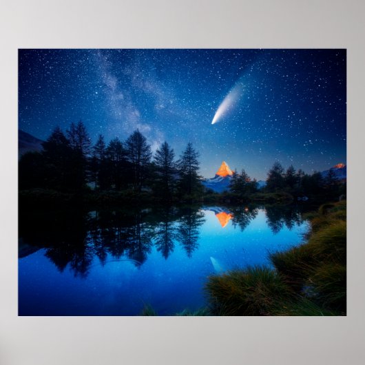 Fantastic starry sky over the Matterhorn spire. Lo ポスター (正面)