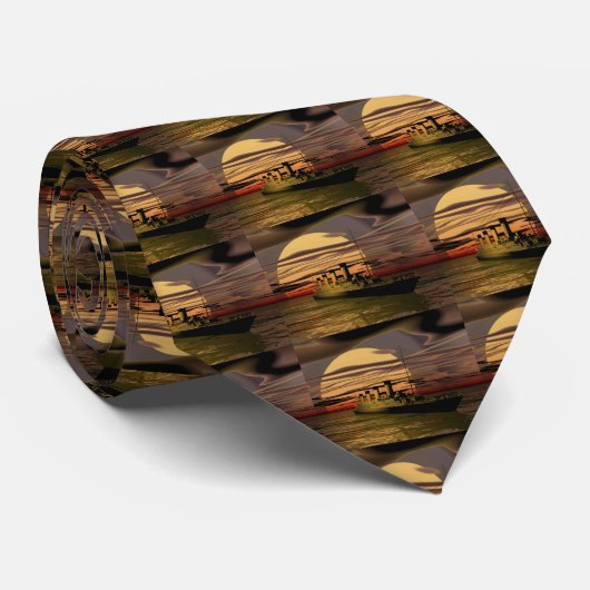 Fantastic Titanic ship by sunset ネクタイ (ロール)