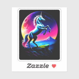 Fantastical Colorful Unicorn Wilderness シール