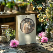 Fantastical Pink-Maned Floral Unicorn Pegasus Ench ラウンドシール