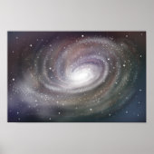 Fantastical spiral galaxy shining in outer space. ポスター (正面)
