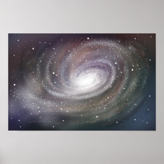 Fantastical spiral galaxy shining in outer space. ポスター (正面)