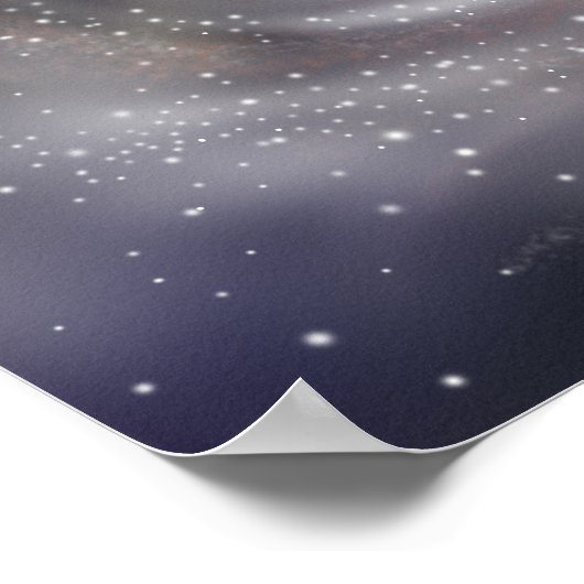 Fantastical spiral galaxy shining in outer space. ポスター (角)