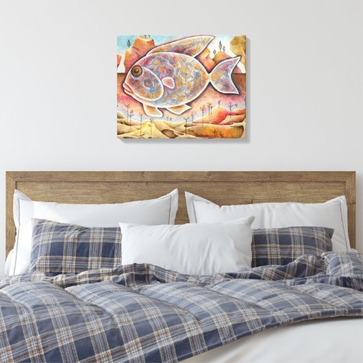 Fantastischer Fisch キャンバスプリント (インサイチュ (寝室))