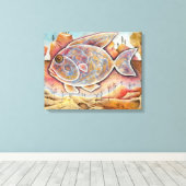 Fantastischer Fisch キャンバスプリント (インサイチュ (ウッドフロア))