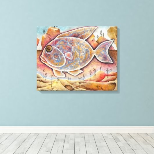 Fantastischer Fisch キャンバスプリント (インサイチュ (ウッドフロア))