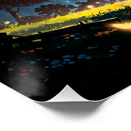 Fantasy anime style forest ポスター (コーナー)