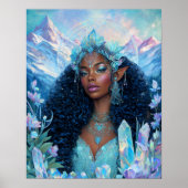  Fantasy Art Black Girl Black Queen Elf Goddess ポスター (正面)