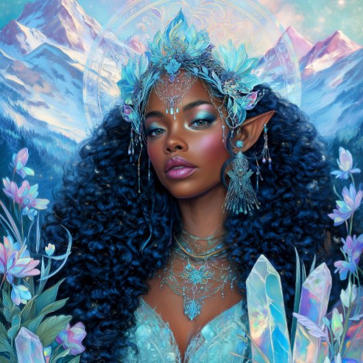  Fantasy Art Black Girl Black Queen Elf Goddess ポスター